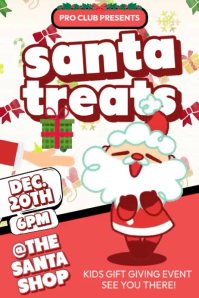 White Santa Treats Event Poster Template