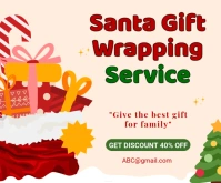 Santa Gift Wrapping Service Mittelgroßes Rechteck template