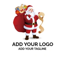Santa- gifts- Christmas- 25 December-logo template