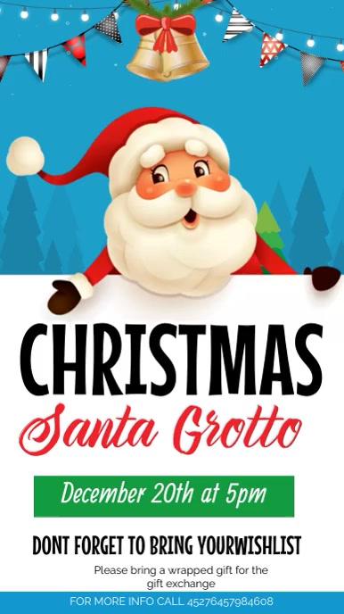 santa grotto Template | PosterMyWall Santa grotto Template | PosterMyWall