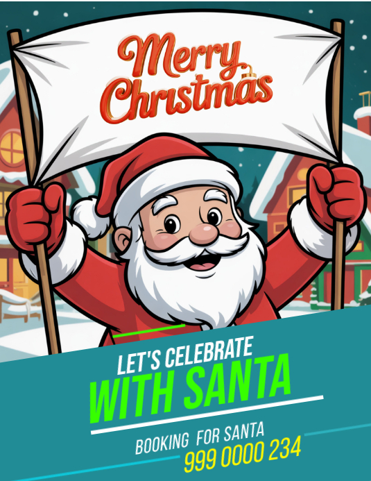 Christmas Celebration With Santa Template | PosterMyWall