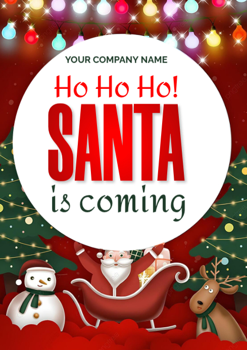 Santa Is Coming post Template | PosterMyWall