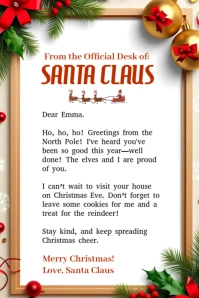 Santa letter Pinterest Graphic template