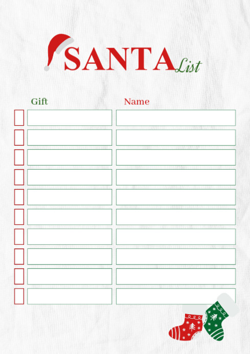 Santa List Template PosterMyWall