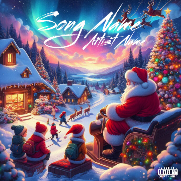 Smas Gift Rapper Cover Santa mixtape cover Template | PosterMyWall