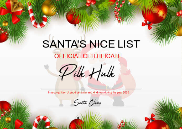 Nice List Ribbon Santa nice list Template | PosterMyWall