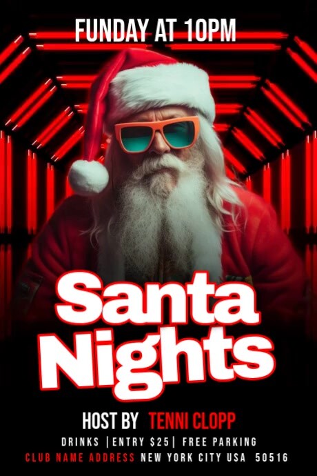 Santa Nights Plakkaat template