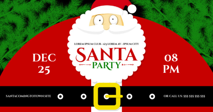 SANTA PARTY BANNER Facebook Shared Image template