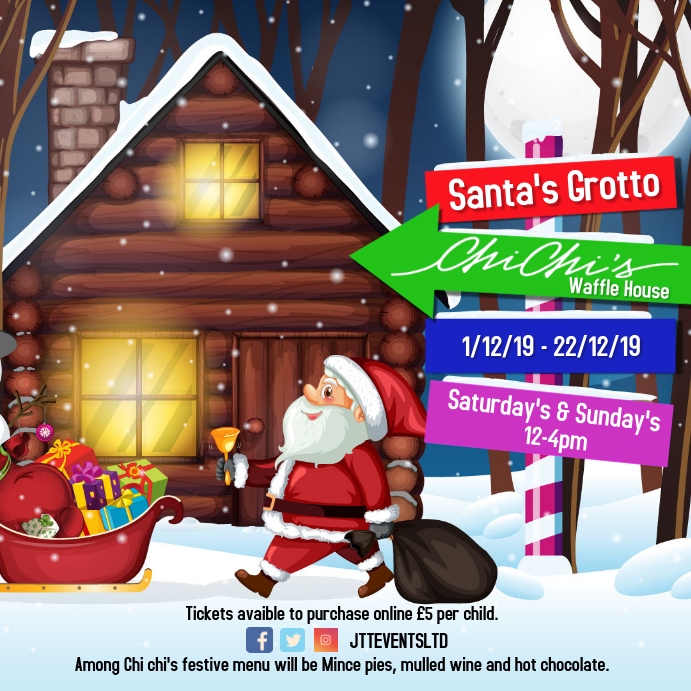 SANTAS GROTTO Template PosterMyWall