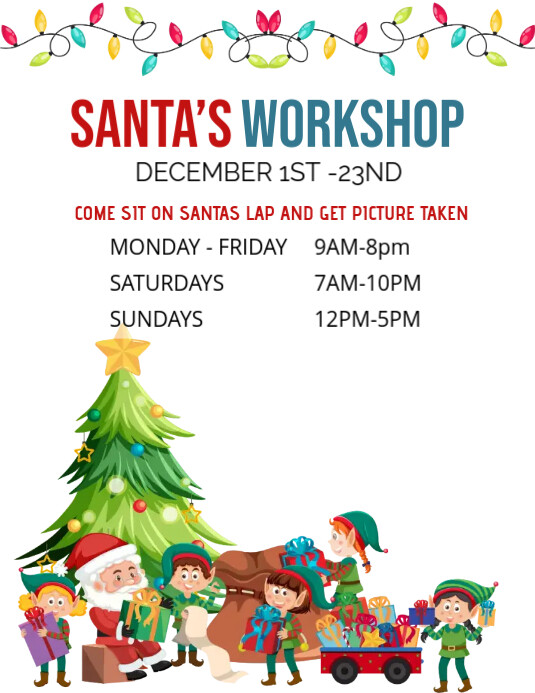 Santas Workshop Template PosterMyWall