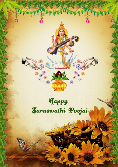 saraswathi poojai A4 template