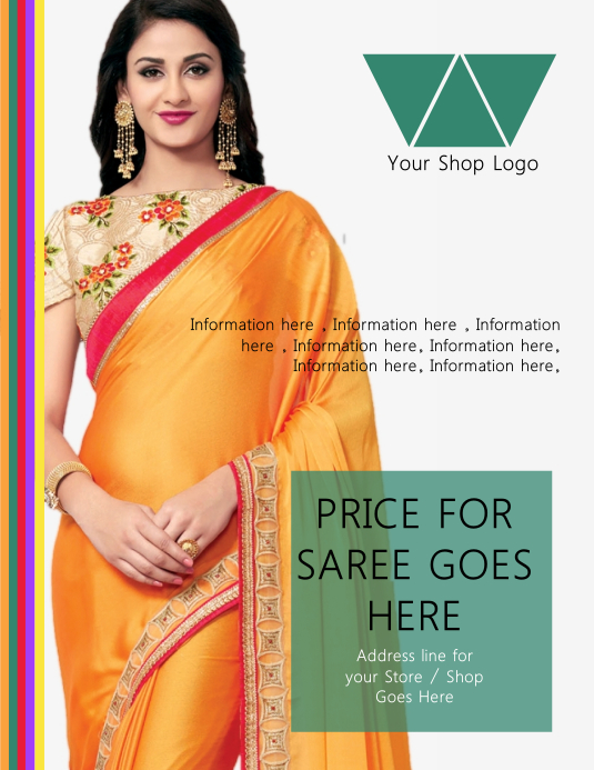 Saree Flyer Template PosterMyWall Saree Flyer Template PosterMyWall