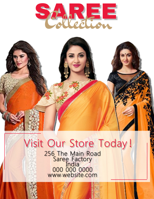 Saree Flyer Template PosterMyWall Saree Flyer Template PosterMyWall