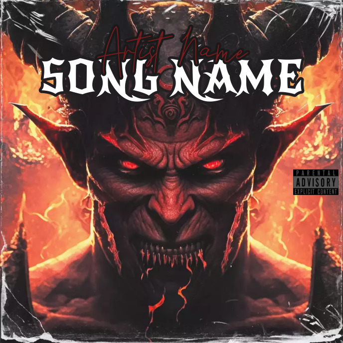 Demon Rapper Album Cover Satan Album Cover music art trap mixtape rap Template | PosterMyWall