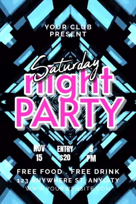 Saturday Night Party Posters Template | PosterMyWall
