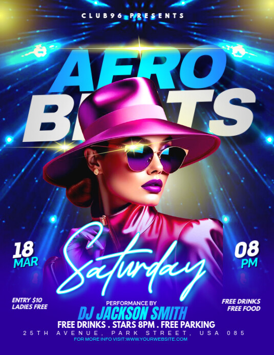 Copy of saturday afro beats party flyer | PosterMyWall