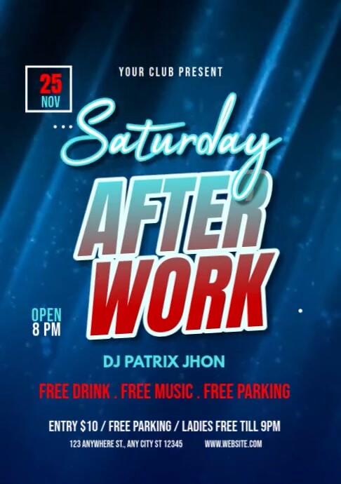 Saturday After work Template | PosterMyWall
