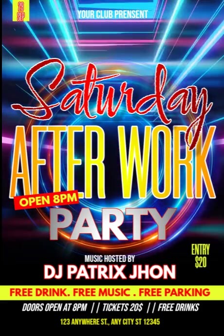 Saturday after work video Template | PosterMyWall