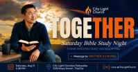 Purple Bible Study Event delt Facebook-billede Template