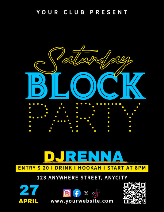 Saturday Block Party Template | PosterMyWall