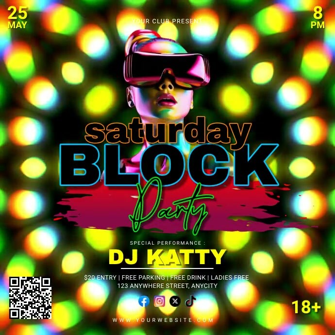 Plantilla de Saturday Block Party | PosterMyWall