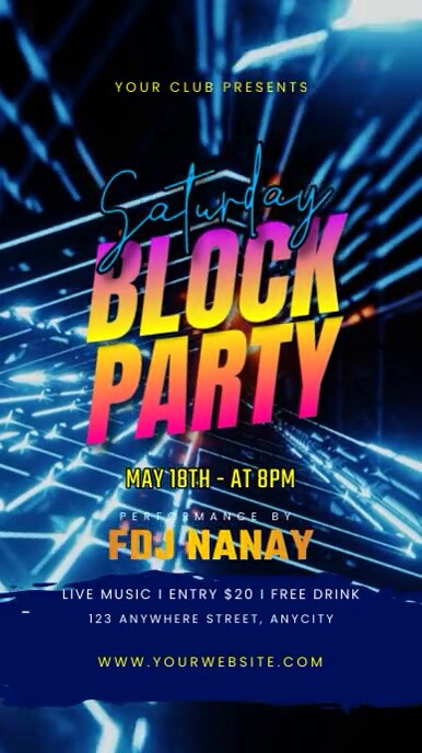 Saturday Block Party Template | PosterMyWall