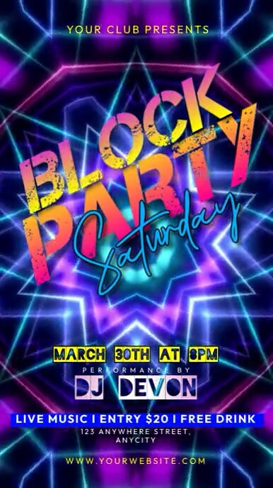 Copy of Saturday Block Party | PosterMyWall