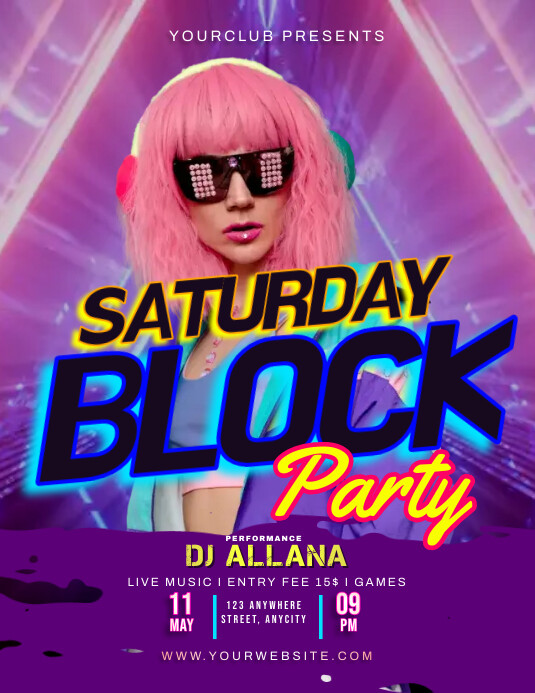 Plantilla de Saturday Block Party | PosterMyWall