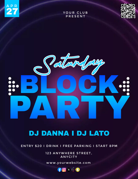 Saturday Block Party Template | PosterMyWall