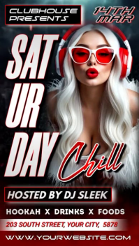 Saturday Chill Party Flyer Template Instagram Story