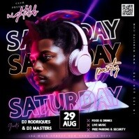 Saturday Club Party Event ad Design Template Square (1:1)