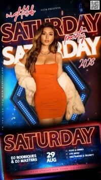 Saturday Club Party Event Ad Design Template História do Instagram