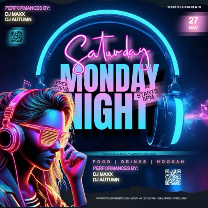 Saturday Club Party Event Advert Design Template | PosterMyWall