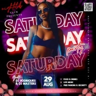 Saturday Club Party Night Event Ad Instagram Post Design Template Carré (1:1)