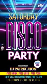Saturday disco party video Instagram Reel template