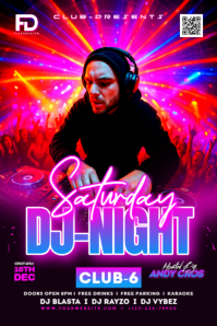 SATURDAY DJ PARTY EVENT fridays DESIGN ad template Plakat