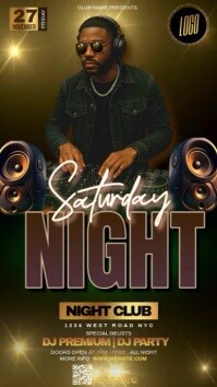 Saturday Dj Party Night Template Historia de Instagram