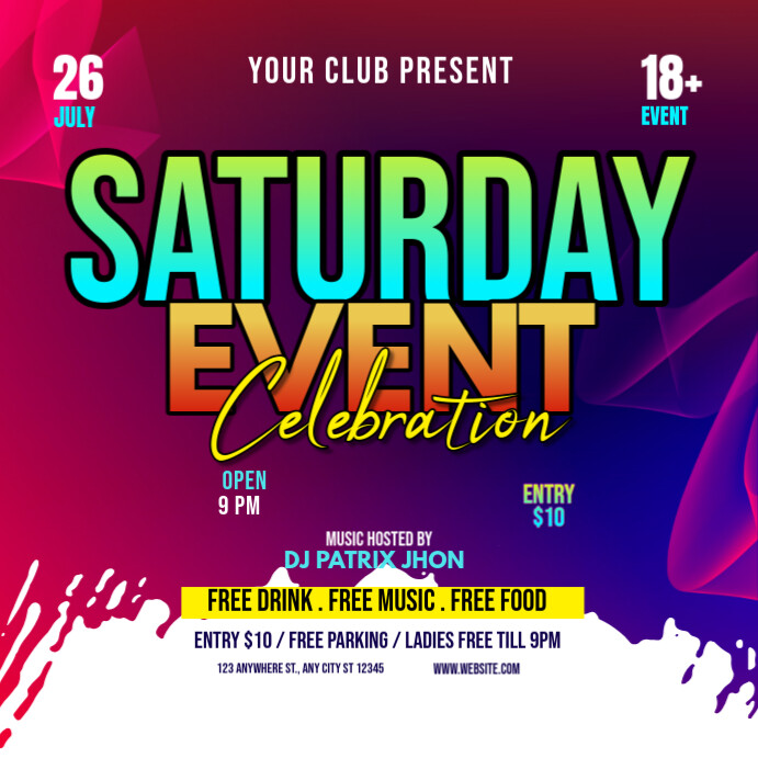 Copy of Saturday event | PosterMyWall