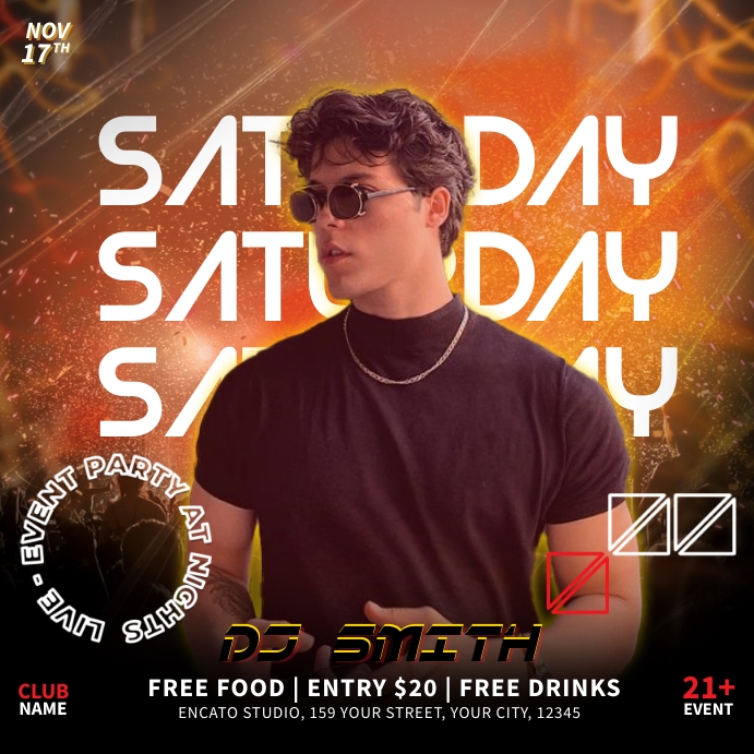 Saturday Event Party Template | PosterMyWall