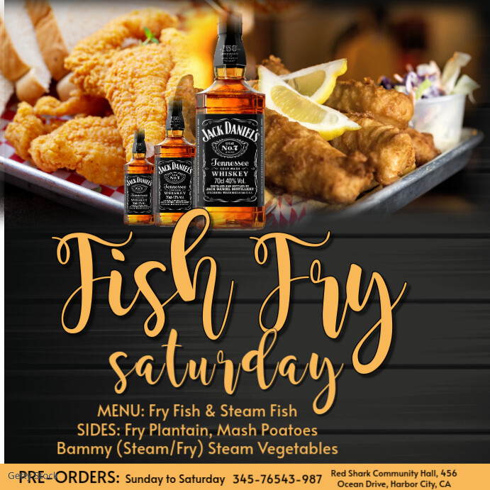 Saturday Fish Fry Template | PosterMyWall