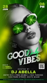 Saturday Good Vibes Night Party Flyer Instagram Reel template