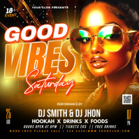 saturday good vibes night party flyer Publicación de Instagram template