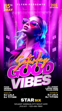 Saturday Good Vibes party Instagram Story template