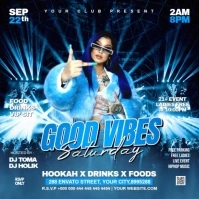 Saturday Good Vibes Party Flyer โพสต์บน Instagram template