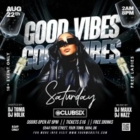 Saturday Good Vibes Party Flyer Instagram Post template