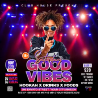 Saturday Good Vibes Party Flyer Instagram Post template