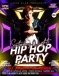 saturday hip hop party Volantino (US Letter) template