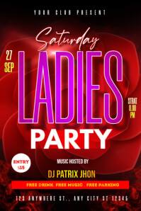 Saturday ladies party poster template
