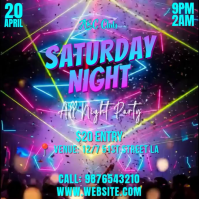 Roxo Night Party Instagram-opslag Template