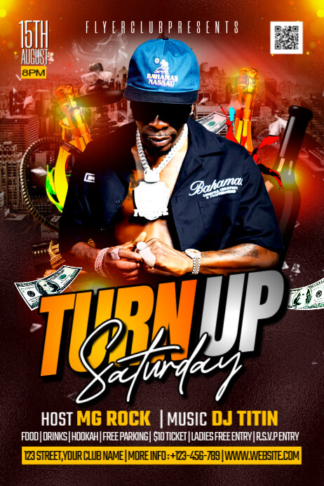Saturday Night Club Party Banner 4' × 6' template